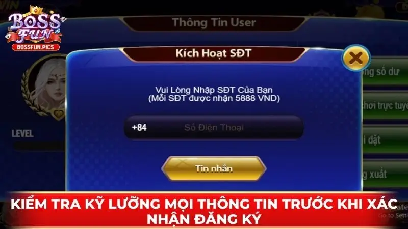 Kiểm tra kỹ lưỡng mọi thông tin trước khi xác nhận đăng ký Kiểm tra kỹ lưỡng mọi thông tin trước khi xác nhận đăng ký